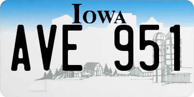 IA license plate AVE951