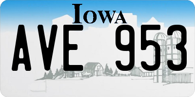 IA license plate AVE953