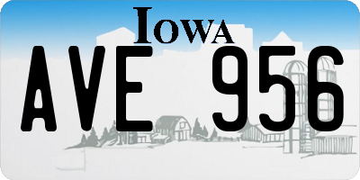 IA license plate AVE956