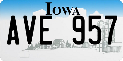 IA license plate AVE957