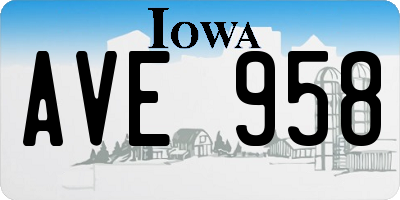 IA license plate AVE958