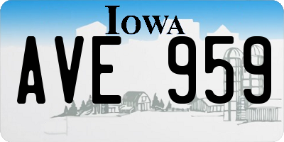 IA license plate AVE959