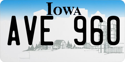 IA license plate AVE960