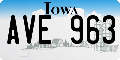 IA license plate AVE963