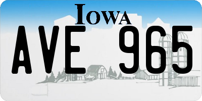 IA license plate AVE965
