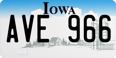 IA license plate AVE966