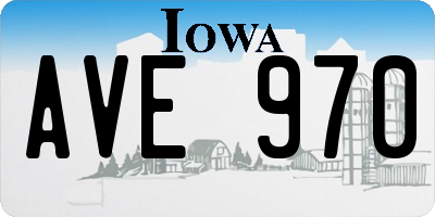 IA license plate AVE970