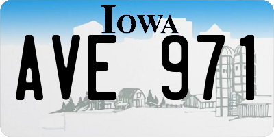 IA license plate AVE971