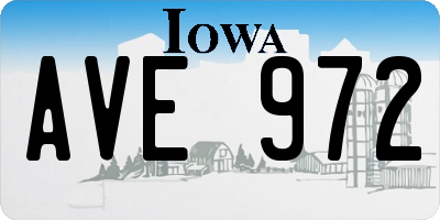 IA license plate AVE972