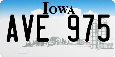 IA license plate AVE975