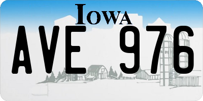 IA license plate AVE976