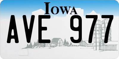 IA license plate AVE977