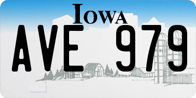 IA license plate AVE979