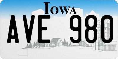 IA license plate AVE980