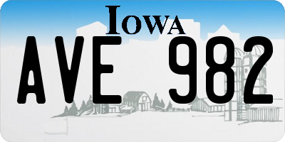 IA license plate AVE982