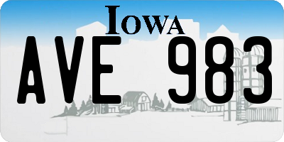 IA license plate AVE983