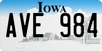 IA license plate AVE984
