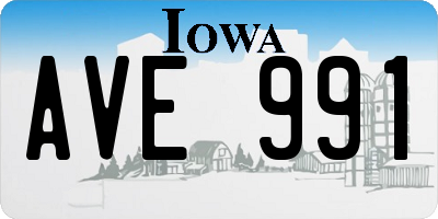 IA license plate AVE991