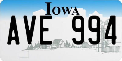 IA license plate AVE994