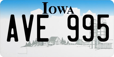 IA license plate AVE995