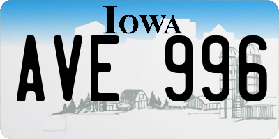 IA license plate AVE996
