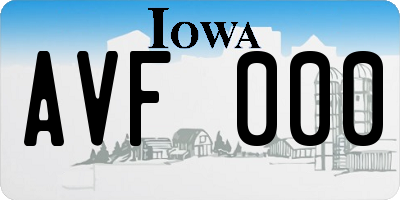 IA license plate AVF000
