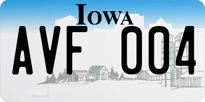 IA license plate AVF004