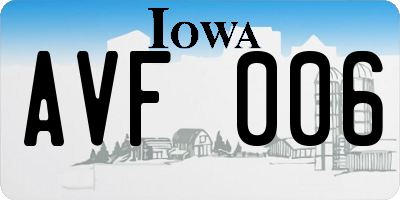 IA license plate AVF006