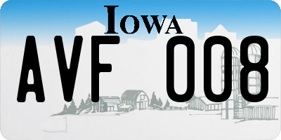 IA license plate AVF008