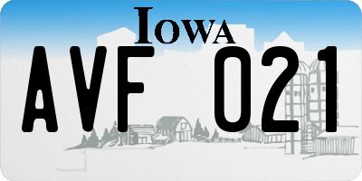 IA license plate AVF021