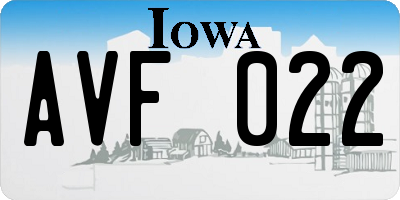 IA license plate AVF022