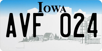 IA license plate AVF024