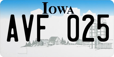 IA license plate AVF025
