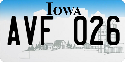 IA license plate AVF026