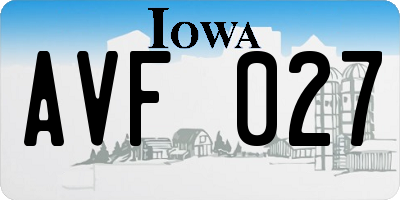 IA license plate AVF027