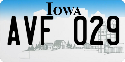 IA license plate AVF029