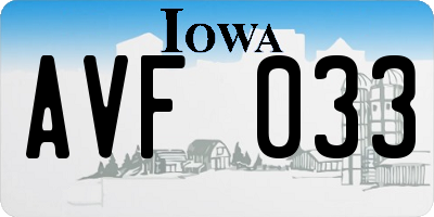 IA license plate AVF033