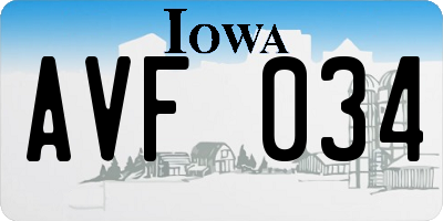 IA license plate AVF034