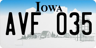 IA license plate AVF035