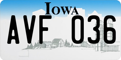 IA license plate AVF036