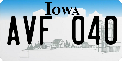 IA license plate AVF040