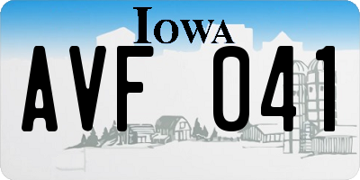 IA license plate AVF041