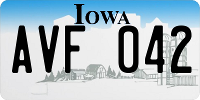 IA license plate AVF042