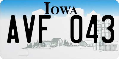 IA license plate AVF043