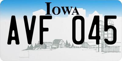 IA license plate AVF045