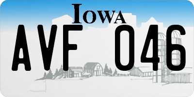 IA license plate AVF046