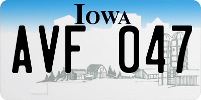 IA license plate AVF047