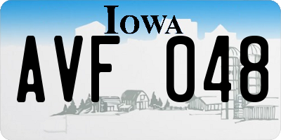 IA license plate AVF048