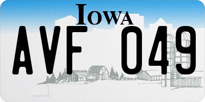 IA license plate AVF049