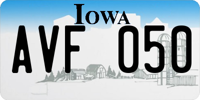 IA license plate AVF050
